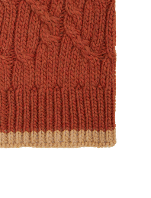 Scaldacollo unisex arancio motivo treccia tinta unita - Accessori | Gallo 1927 - Official Online Shop