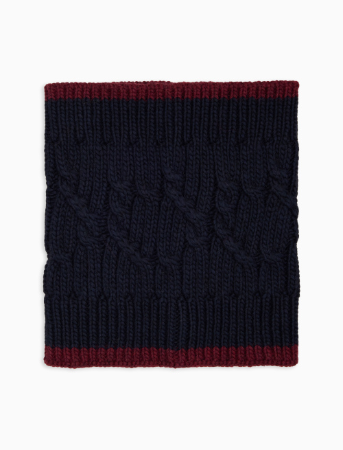 Scaldacollo unisex blu motivo treccia tinta unita - Accessori | Gallo 1927 - Official Online Shop