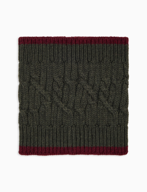 Scaldacollo unisex verde motivo treccia tinta unita - Accessori | Gallo 1927 - Official Online Shop