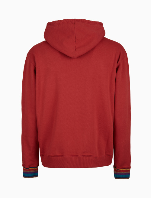 Unisex garment-dyed red cotton hoodie - Abbigliamento | Gallo 1927 - Official Online Shop