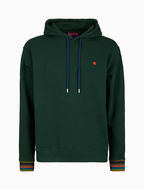 Unisex garment-dyed green cotton hoodie - Abbigliamento | Gallo 1927 - Official Online Shop
