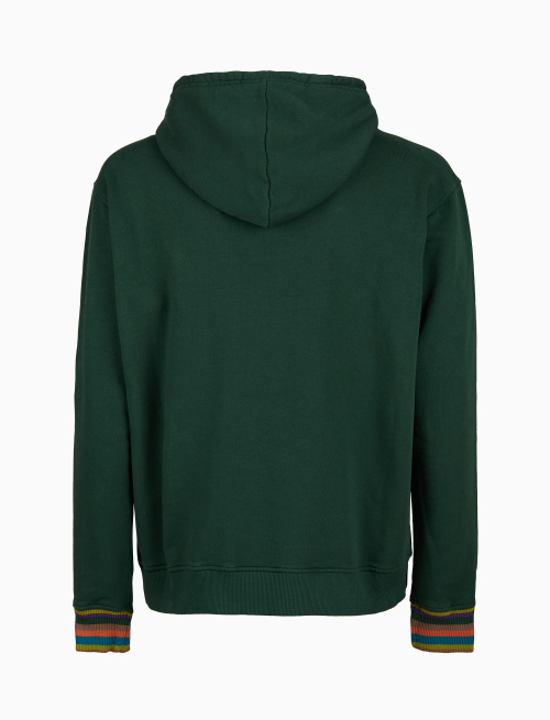 Unisex garment-dyed green cotton hoodie - Abbigliamento | Gallo 1927 - Official Online Shop