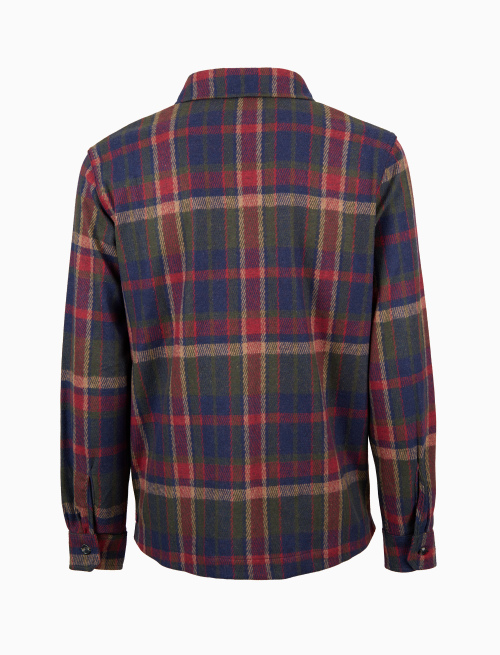 Camicia uomo blu fantasia tartan diagonale - Abbigliamento | Gallo 1927 - Official Online Shop
