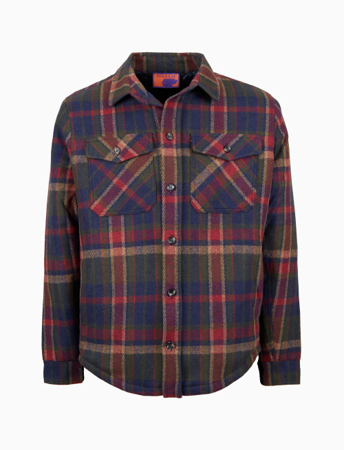 Giacca imbottita e foderata uomo blu fantasia tartan diagonale - Giacche e gilet | Gallo 1927 - Official Online Shop