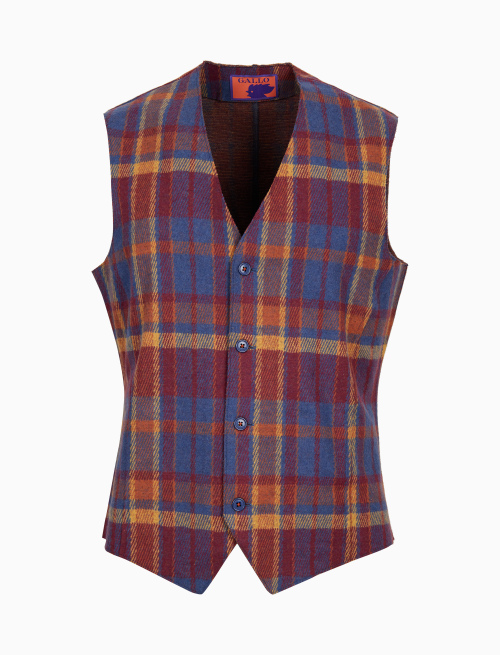 Blue men's waistcoat with diagonal tartan pattern - Clothing | Gallo 1927 - Official Online Shop