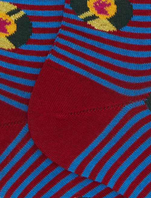 Women's short socks in burgundy cotton with vinyl record pattern - Short | Gallo 1927 - Official Online Shop