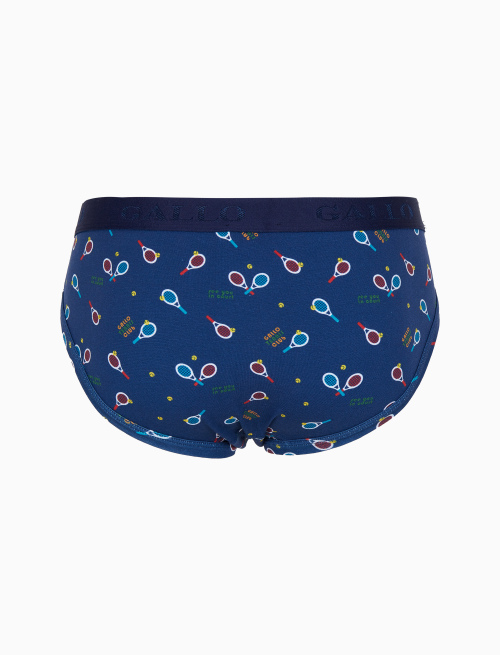 Men’s blue cotton briefs with tennis pattern - Underwear | Gallo 1927 - Official Online Shop