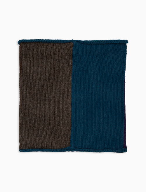Scaldacollo unisex lana viola fantasia color block - Accessori | Gallo 1927 - Official Online Shop