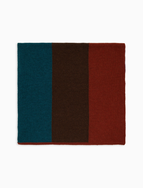 Sciarpa unisex lana verde fantasia color block - Accessori | Gallo 1927 - Official Online Shop