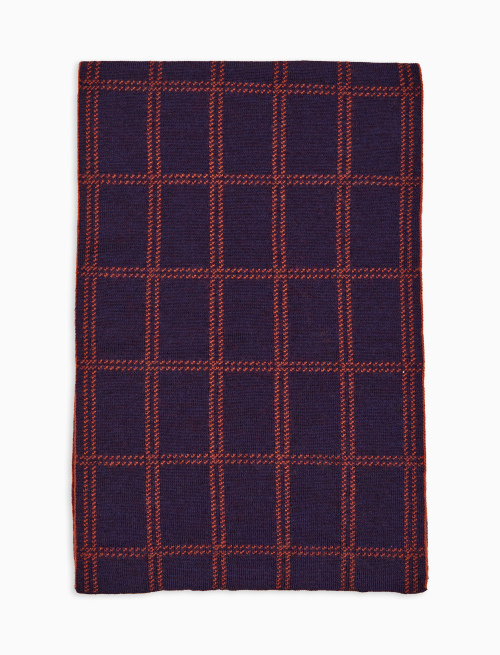 Sciarpa unisex double face lana viola fantasia window pane - Sciarpe | Gallo 1927 - Official Online Shop