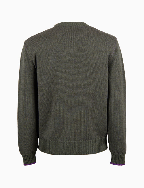 Pull girocollo uomo lana verde fantasia rombi - Maglieria | Gallo 1927 - Official Online Shop