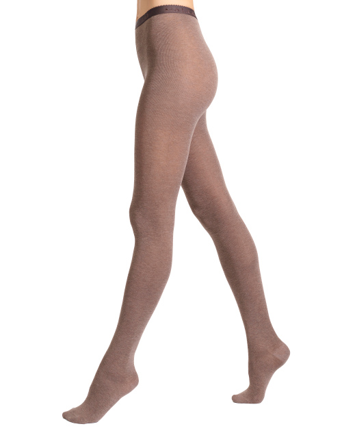Collant donna cotone marrone tinta unita - Collant | Gallo 1927 - Official Online Shop