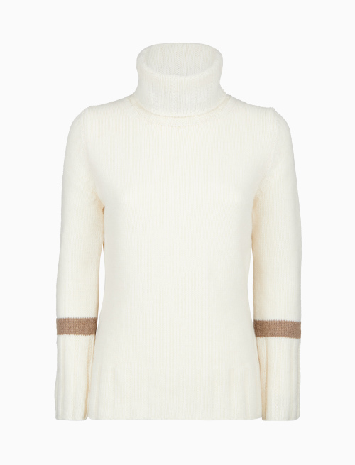 Pull dolcevita donna lana bianco tinta unita - Maglieria | Gallo 1927 - Official Online Shop