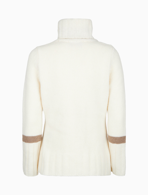 Pull dolcevita donna lana bianco tinta unita - Maglieria | Gallo 1927 - Official Online Shop