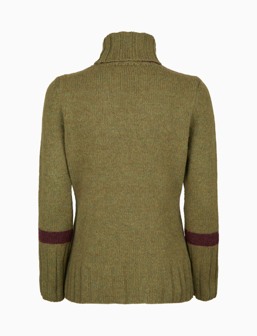 Pull dolcevita donna lana verde tinta unita - Maglieria | Gallo 1927 - Official Online Shop