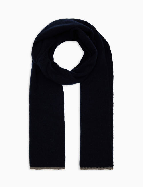 Sciarpa unisex puro cashmere blu tinta unita - Accessori | Gallo 1927 - Official Online Shop