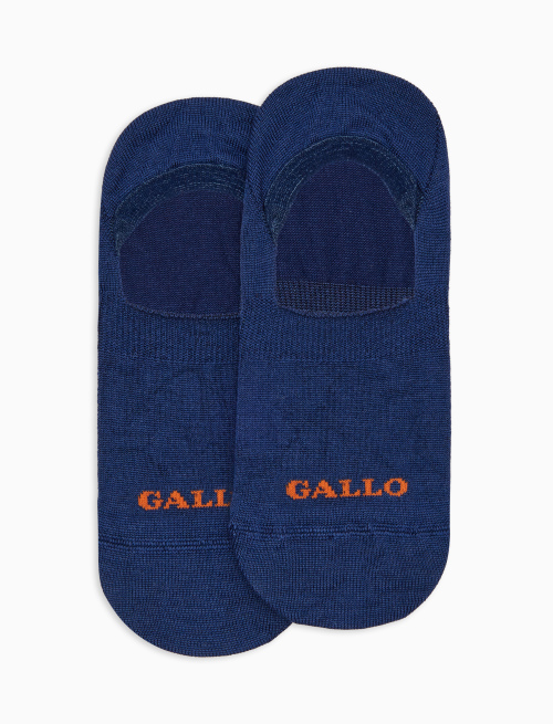 Unisex solid blue inlay in wool, silk, and cashmere - Peds | Gallo 1927 - Official Online Shop