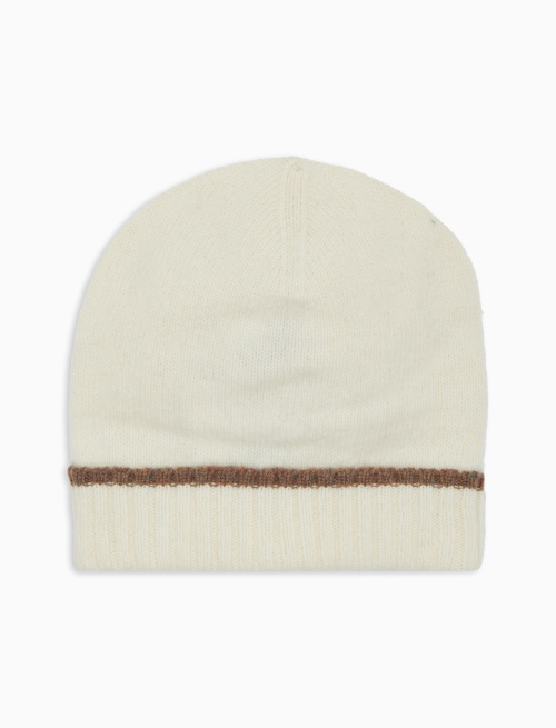 Berretto con risvolto unisex lana bianco tinta unita - Accessori | Gallo 1927 - Official Online Shop
