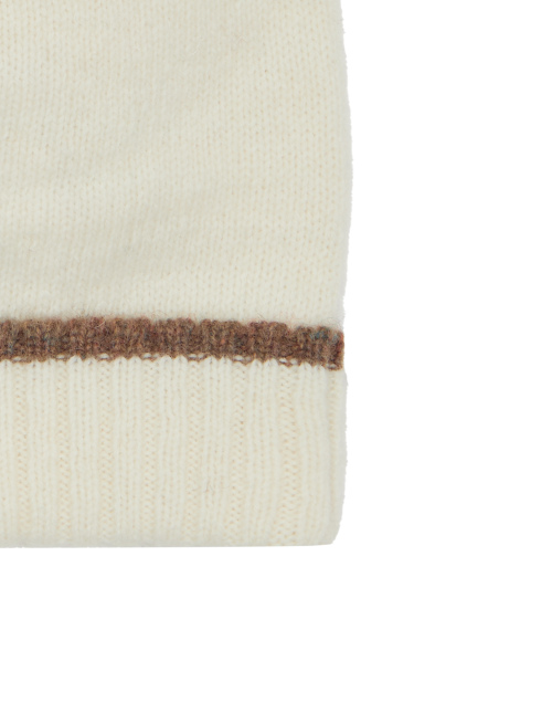 Berretto con risvolto unisex lana bianco tinta unita - Accessori | Gallo 1927 - Official Online Shop