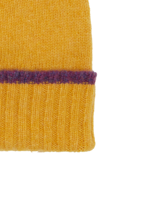 Berretto con risvolto unisex lana giallo tinta unita - Accessori | Gallo 1927 - Official Online Shop