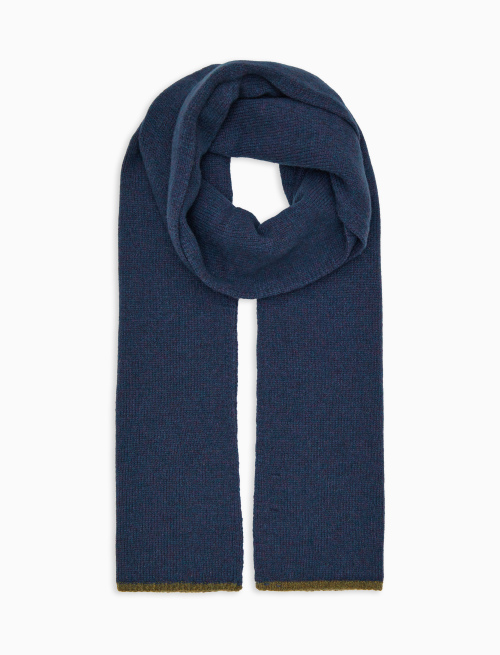 Sciarpa unisex lana blu tinta unita - Accessori | Gallo 1927 - Official Online Shop