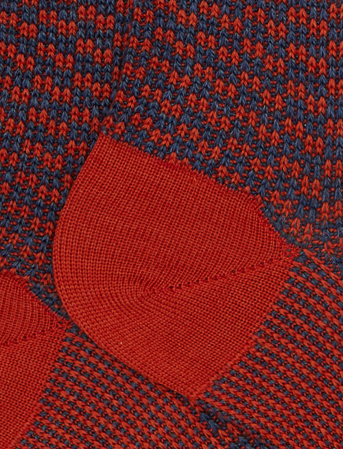 Men's long wool, silk, and cashmere socks with orange stripes - New In | Gallo 1927 - Official Online Shop