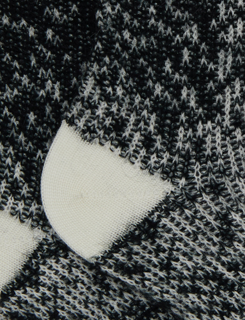 Women's short socks in wool, silk, and cashmere with black gradient effect - Socks | Gallo 1927 - Official Online Shop