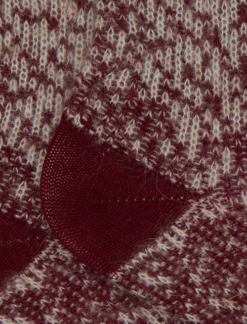 Women's short socks in wool, silk, and cashmere with burgundy gradient effect - Socks | Gallo 1927 - Official Online Shop