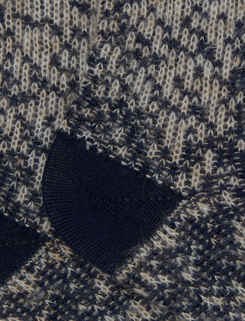 Women's short socks in wool, silk, and cashmere with blue gradient effect - Socks | Gallo 1927 - Official Online Shop