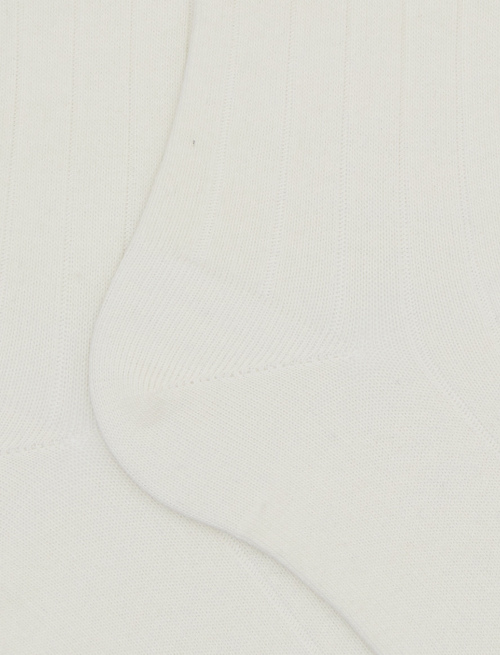 Men's long white cotton socks with ribbed cuff - Socks | Gallo 1927 - Official Online Shop