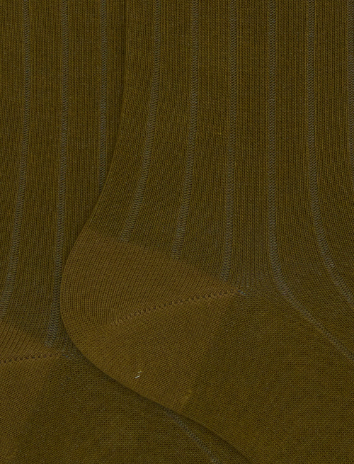 Women's long green cotton socks with ribbing - Socks | Gallo 1927 - Official Online Shop
