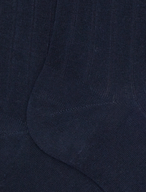Women's short blue cotton socks with ribbed cuff - Woman | Gallo 1927 - Official Online Shop