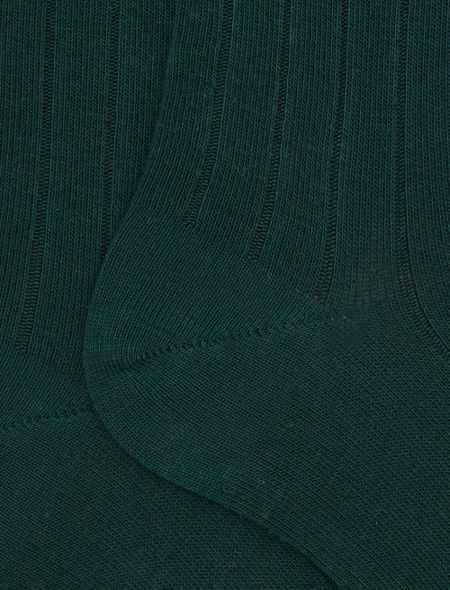 Women's short green cotton socks with ribbed cuff - Woman | Gallo 1927 - Official Online Shop