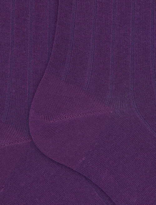 Women's short purple cotton socks with ribbed cuff - Woman | Gallo 1927 - Official Online Shop