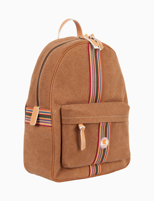 Zaino unisex in canvas di cotone beige tinta unita - Borse | Gallo 1927 - Official Online Shop