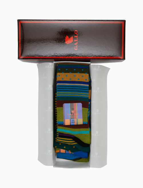 Box 1 con 5 paia di calze lunghe uomo cotone fantasia mix di icone Gallo - New In | Gallo 1927 - Official Online Shop