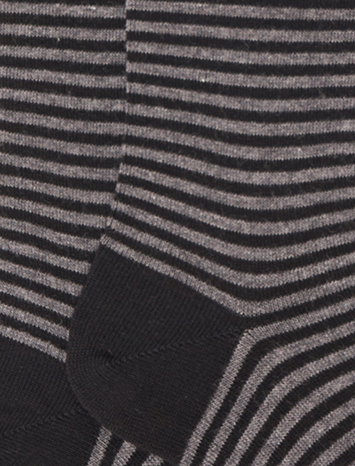 Women's long black cotton socks with Windsor stripes - Windsor | Gallo 1927 - Official Online Shop