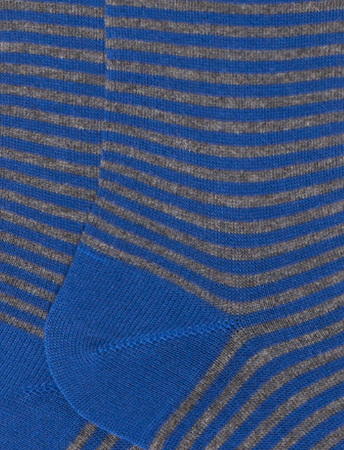 Women's long dark blue cotton socks with Windsor stripes - Windsor | Gallo 1927 - Official Online Shop