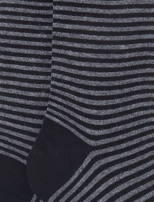 Women's short grey cotton socks with Windsor stripes | Gallo 1927 - Official Online Shop
