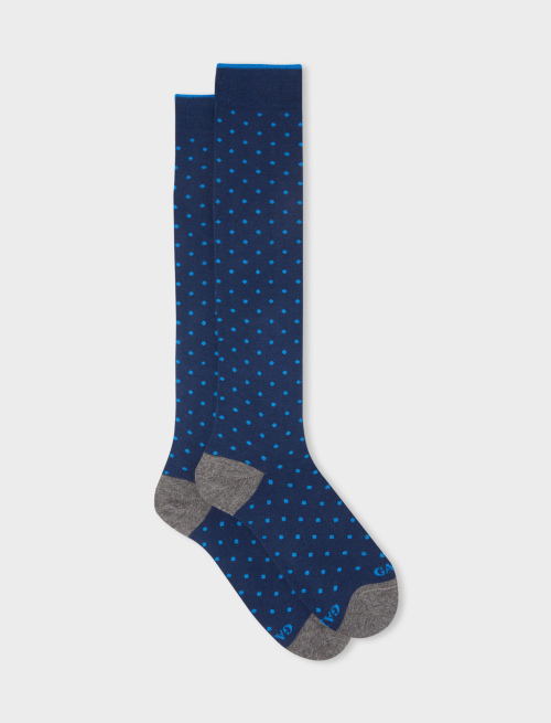 Women's long royal cotton socks with polka dots | Gallo 1927 - Official Online Shop