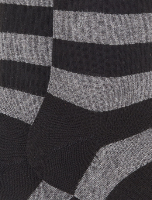 Calze corte donna cotone nero righe bicolore - Love Dogs | Gallo 1927 - Official Online Shop