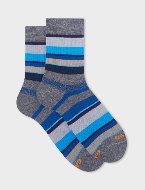 Kids' short pyrite cotton socks with multicoloured stripes - Past Season | Gallo 1927 - Official Online Shop
