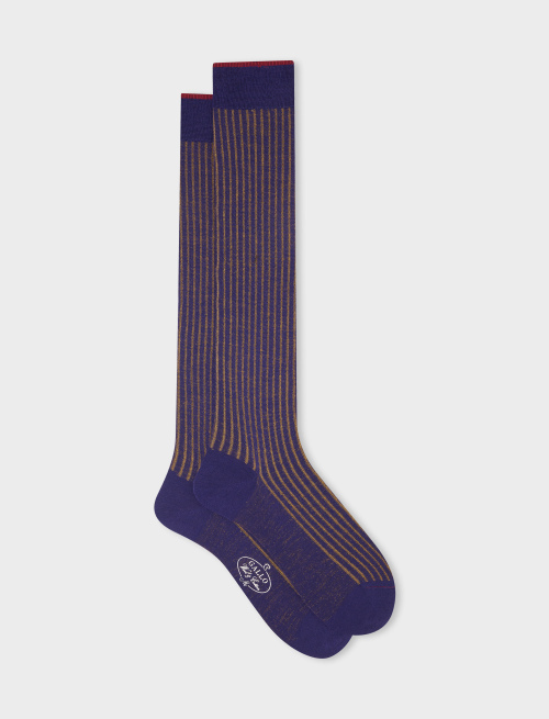 Men's long violet plated cotton and wool socks - Past Season | Gallo 1927 - Official Online Shop