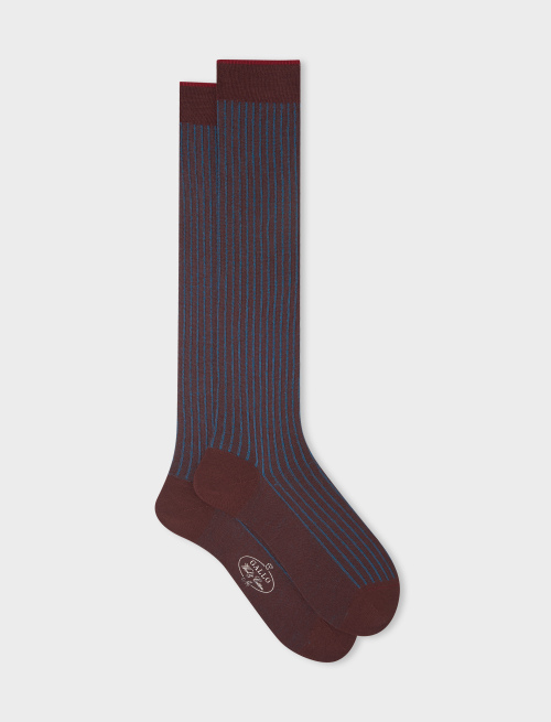 Men's long tobacco twin-rib cotton and wool socks - Past Season | Gallo 1927 - Official Online Shop