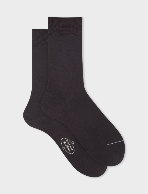 Men's short plain brown cotton socks - The Essentials | Gallo 1927 - Official Online Shop