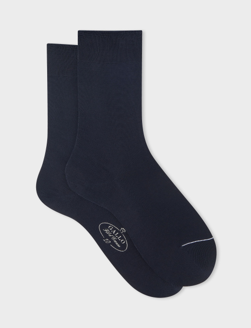 Men's short plain blue cotton socks - The Essentials | Gallo 1927 - Official Online Shop