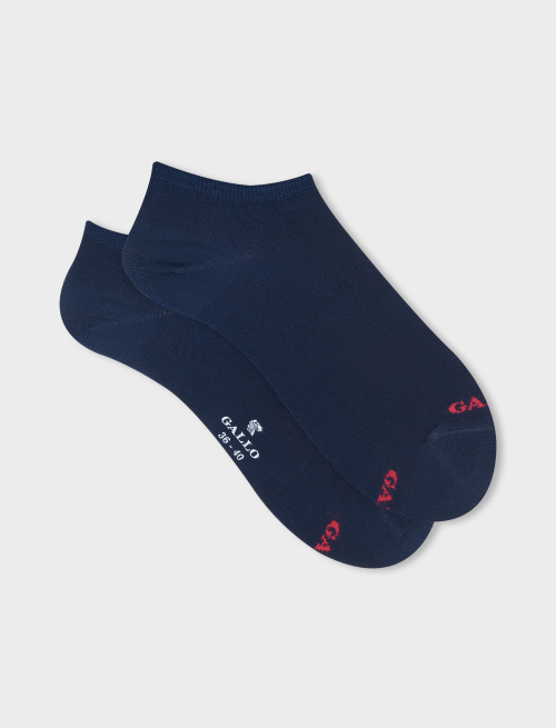 Women's plain ocean blue cotton ankle socks - Invisible | Gallo 1927 - Official Online Shop