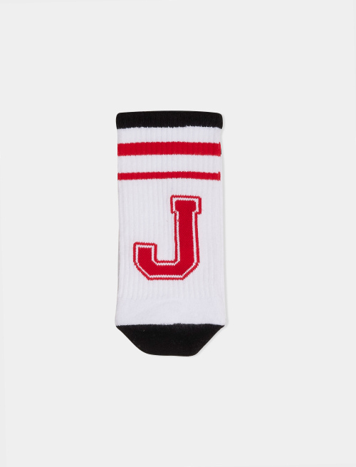 Calza corta unisex spugna di cotone bianco tinta unita con lettera J. Venduta singolarmente. - Sport e Spugna | Gallo 1927 - Official Online Shop