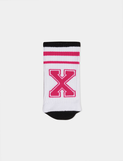 Calza corta unisex spugna di cotone bianco tinta unita con lettera X. Venduta singolarmente. - Sport e Spugna | Gallo 1927 - Official Online Shop