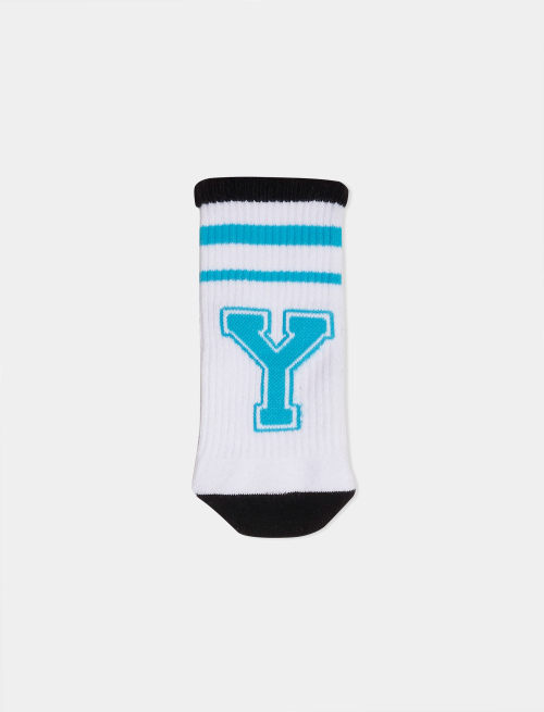 Calza corta unisex spugna di cotone bianco tinta unita con lettera Y. Venduta singolarmente. - Sport e Spugna | Gallo 1927 - Official Online Shop